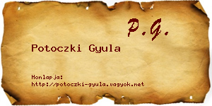 Potoczki Gyula névjegykártya